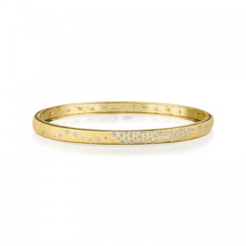 18K Gold Thin Galaxy Bangle Bracelet (4.5MM)