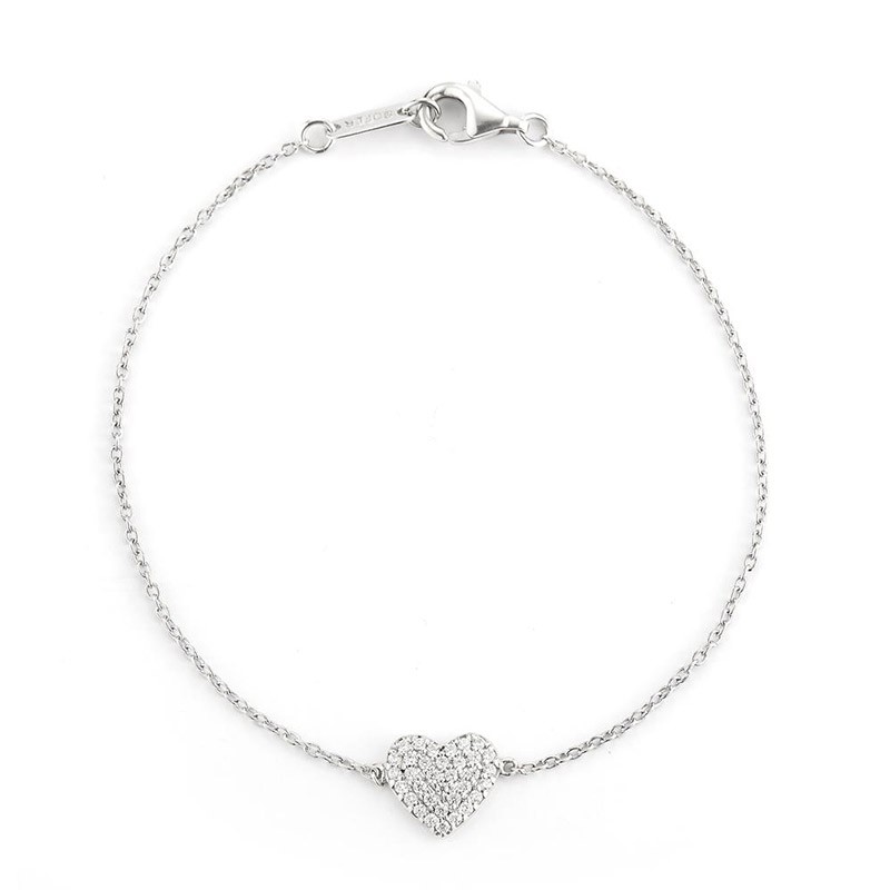 Deutsch Signature Diamond Pave Heart Bracelet