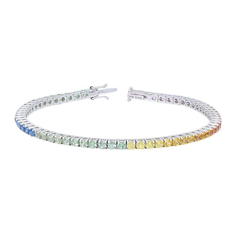 Deutsch Signature Rainbow Tennis Bracelet