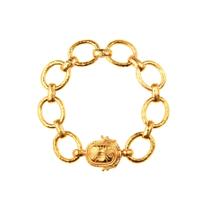 Smooth Link Bracelet with 'Fat Bee' Clasp