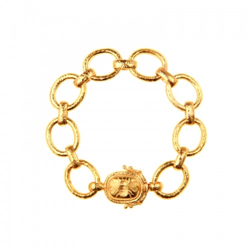 Smooth Link Bracelet with 'Fat Bee' Clasp
