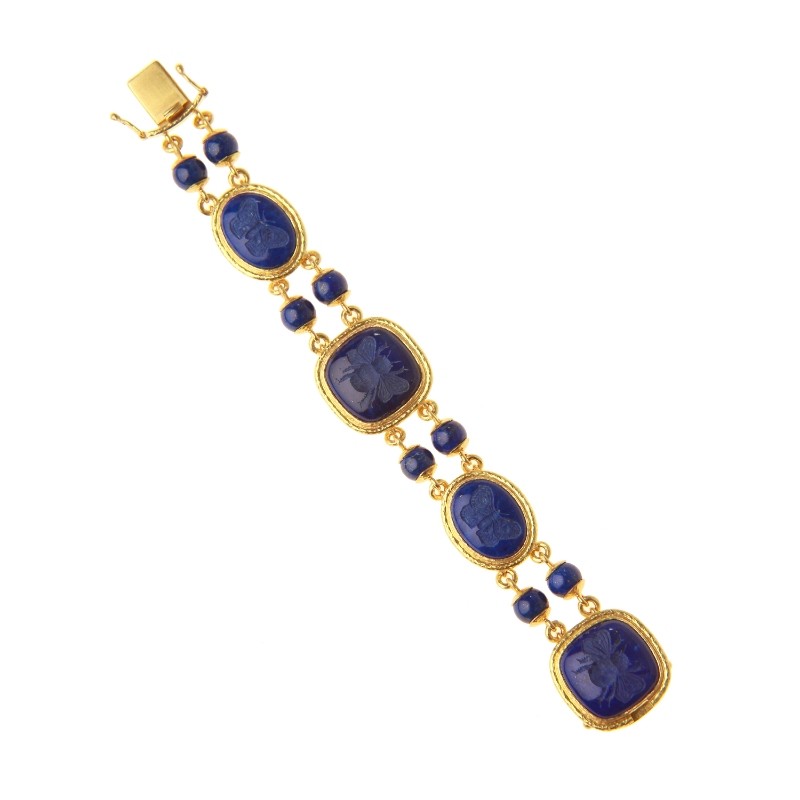 Lapis Intaglio Bracelet