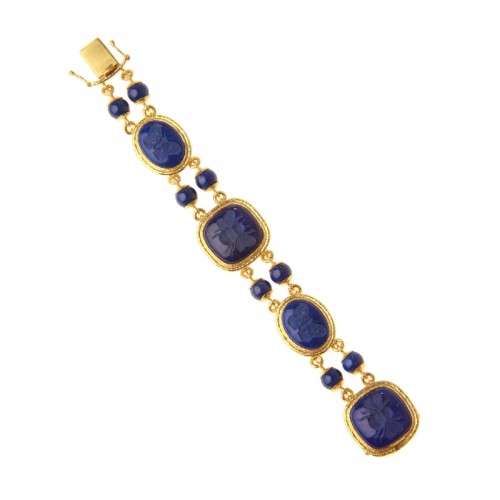 Lapis Intaglio Bracelet