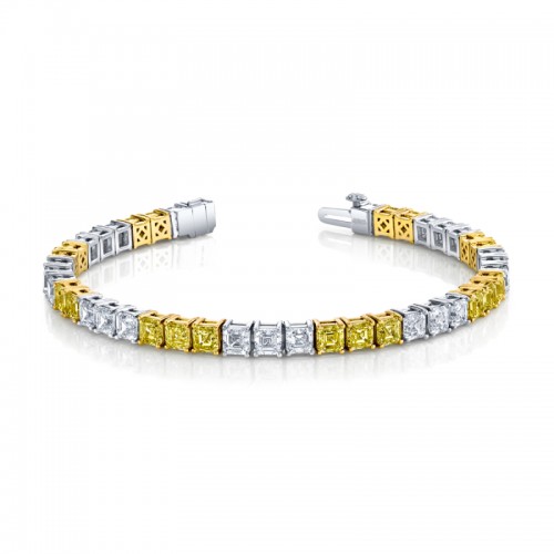 Norman Silverman 14.2 Carat Alternating Yellow Diamond Bracelet