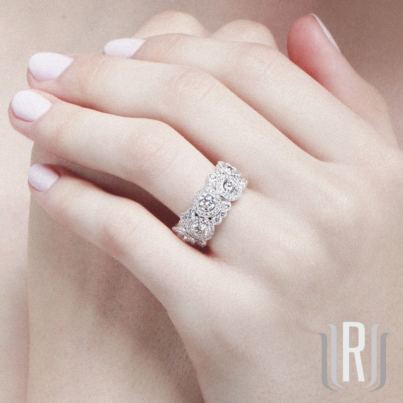 Rahaminov Yellow Gold Pave Diamond Bubble Ring