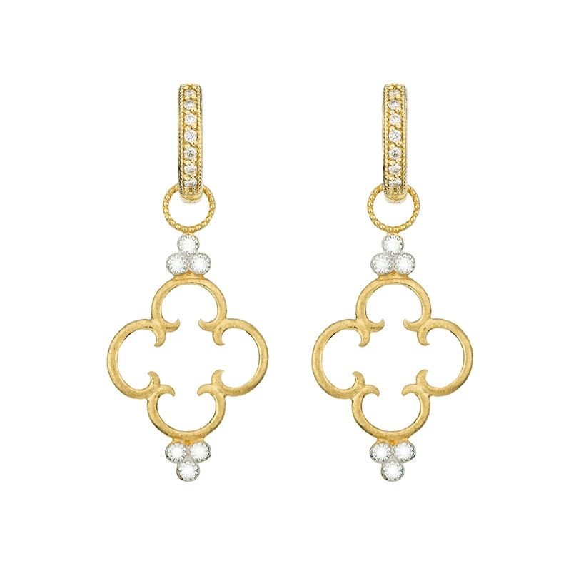 Jude Frances Simple Clover Diamond Trio Earring Charms