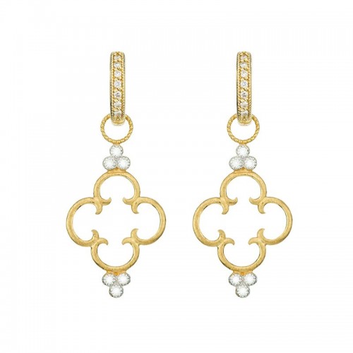 Jude Frances Simple Clover Diamond Trio Earring Charms