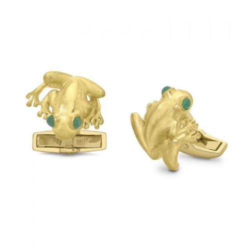 Deakin & Francis Yellow Gold Tree Frog Cufflinks