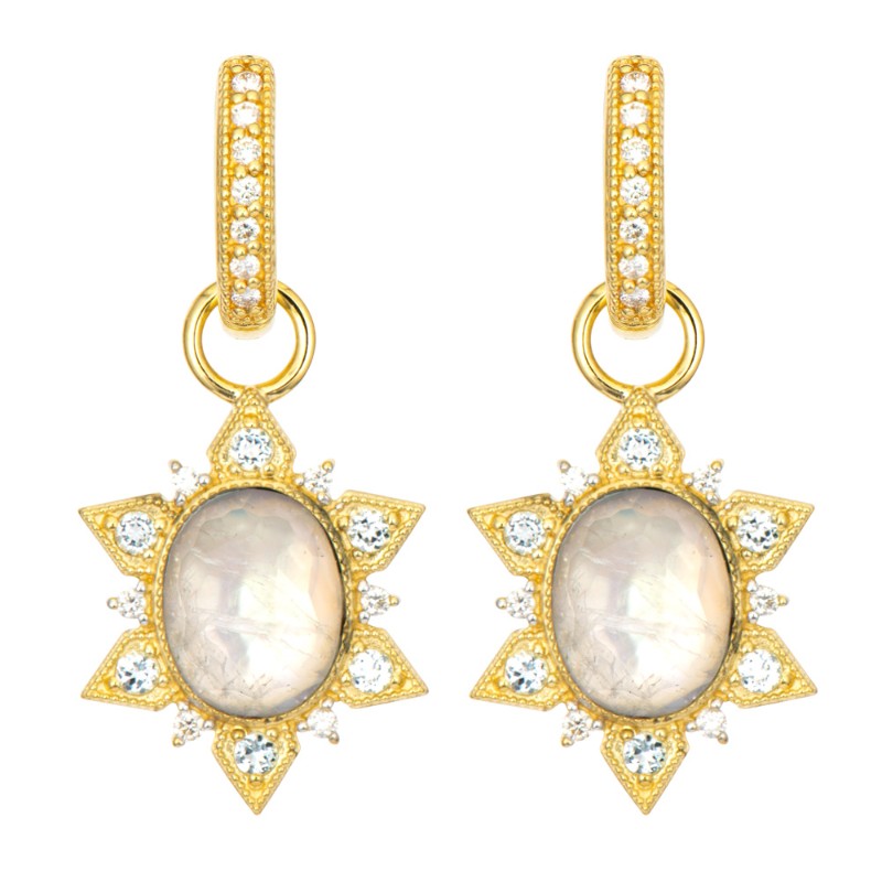 Jude Frances Moroccan Moonstone Sunburst Earring Charms