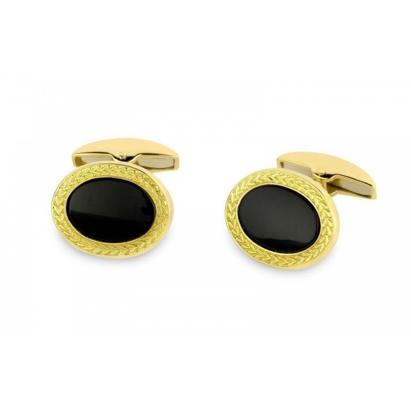 Deakin & Francis Yellow Gold Oval Cufflinks