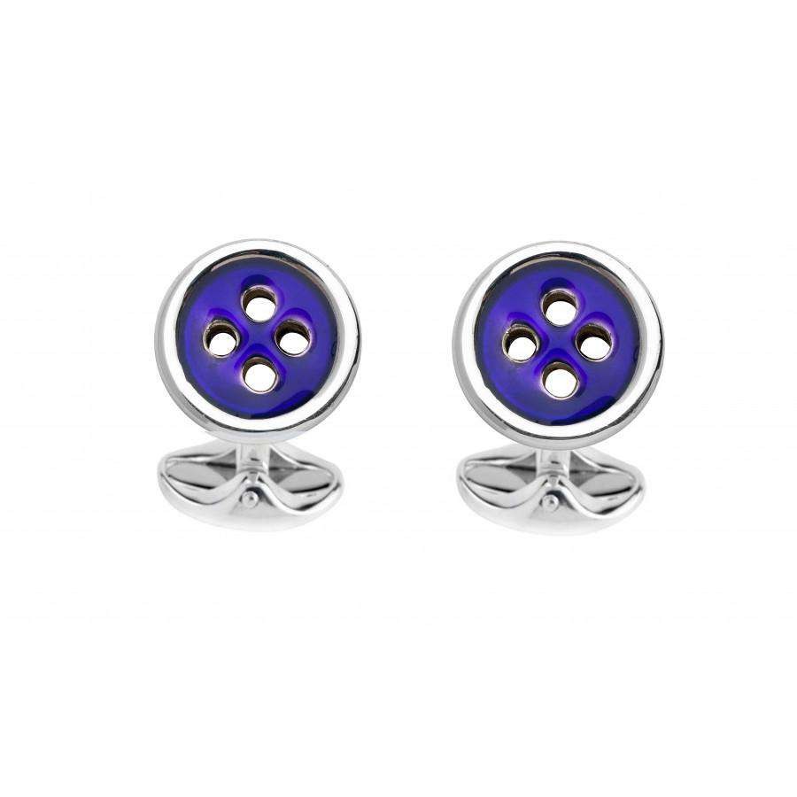 Deakin & Francis Navy Blue Button Cufflinks