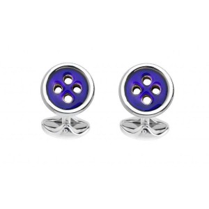 Deakin & Francis Navy Blue Button Cufflinks