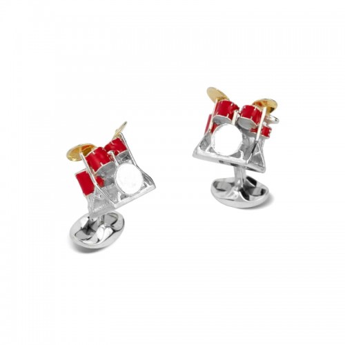 Deakin & Francis Red Enamel Drum Kit Cufflinks