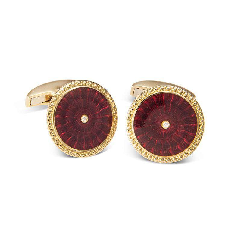Deakin & Francis Yellow Gold Round Cufflinks