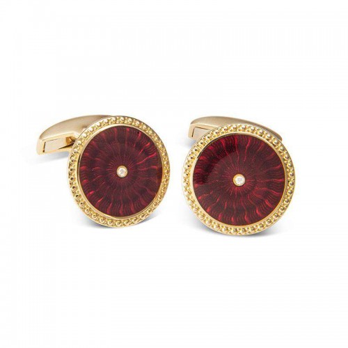 Deakin & Francis Yellow Gold Round Cufflinks