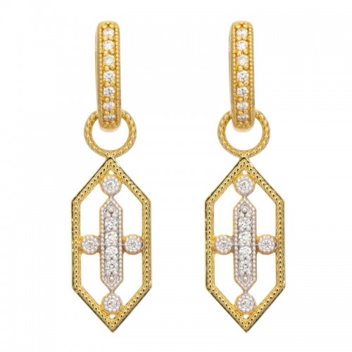 Jude Frances Lisse Open Elongated Hexagon Earring Charms