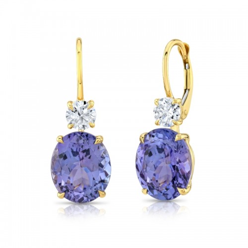 Rahaminov Yellow Gold Top Drop Earrings