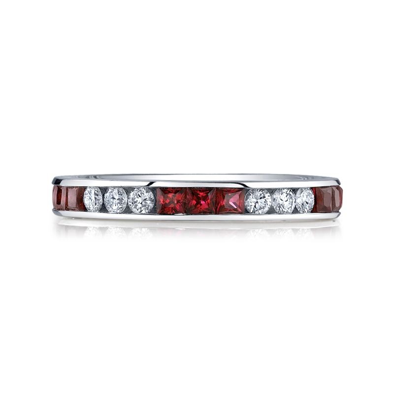 Deutsch Signature Diamond and Ruby Eternity Band