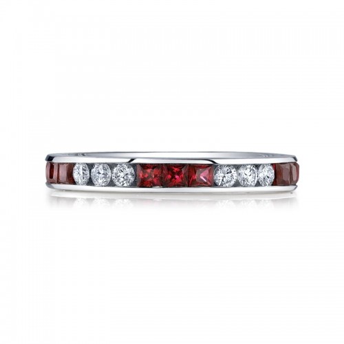 Deutsch Signature Diamond and Ruby Eternity Band