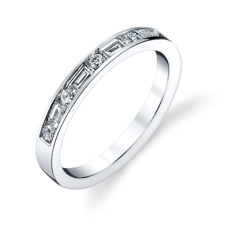 Deutsch Signature Channel Alternating Baguette and Round Diamond Eternity Band