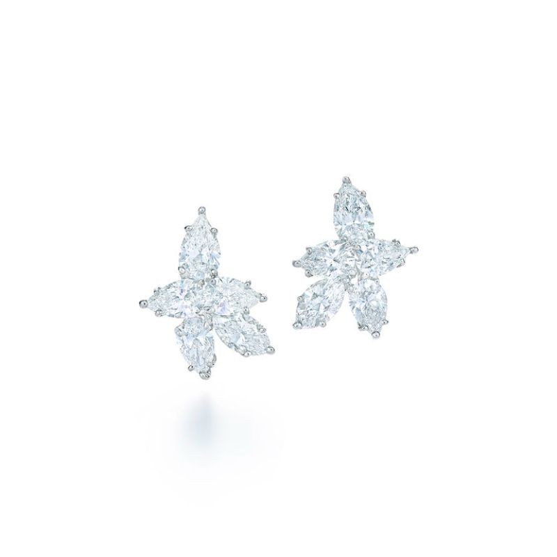 Kwiat American Beauty Five Diamond Cluster Earrings
