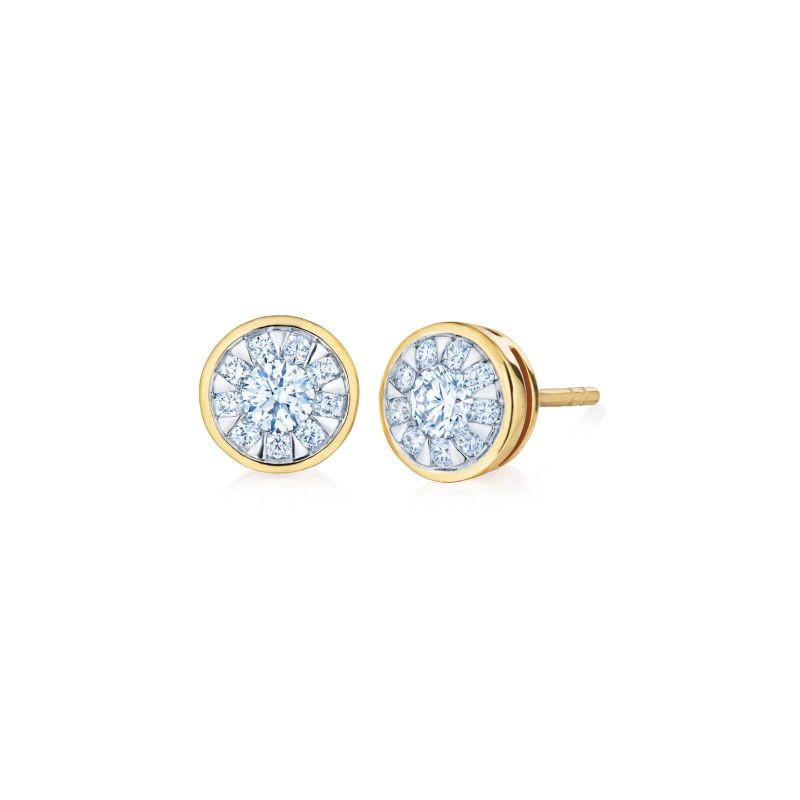 Kwiat Sunburst Stud Earrings with Diamonds