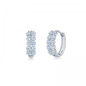 Kwiat Lyric Two Row Diamond Huggie Earrings