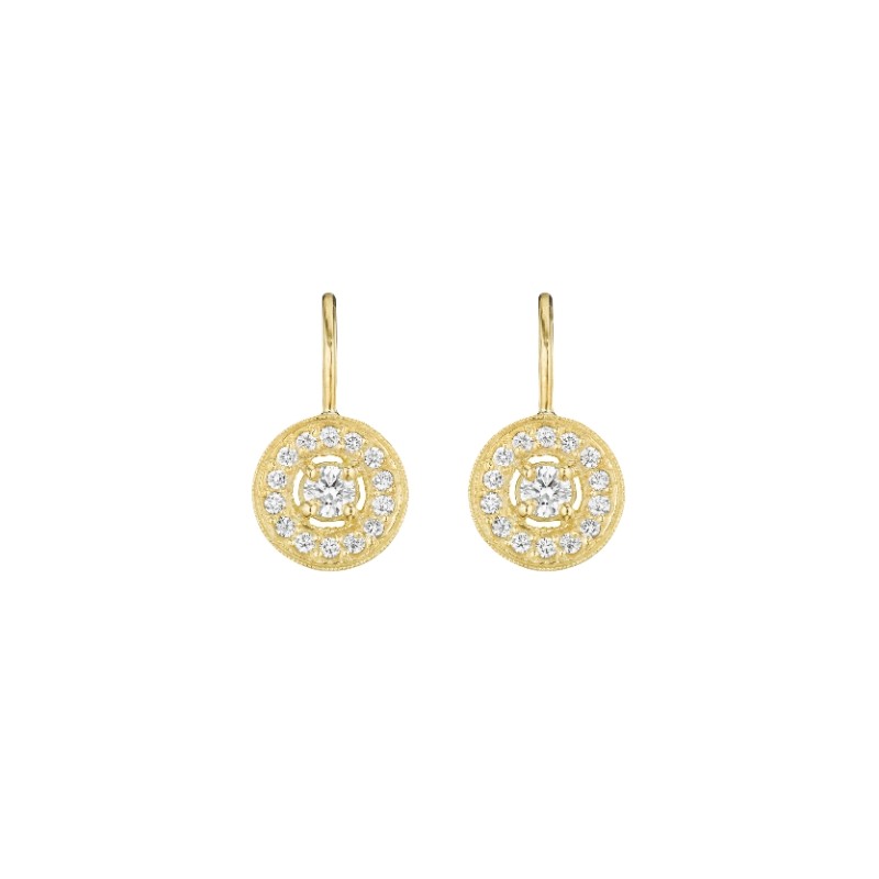 18K Yellow Gold .52Ct Medium Pave Round With Engraving On French Wire (57)