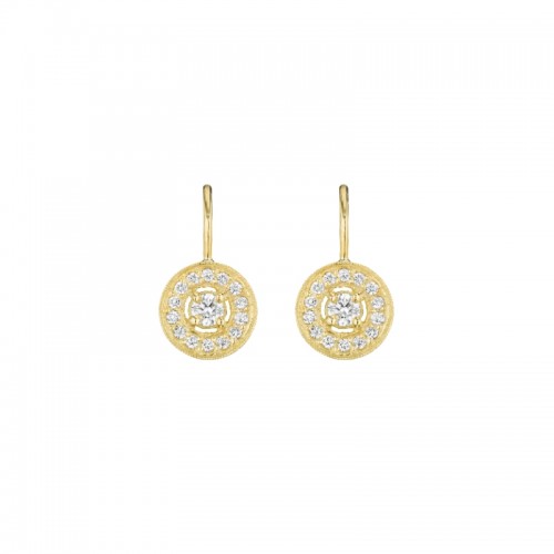 18K Yellow Gold .52Ct Medium Pave Round With Engraving On French Wire (57)