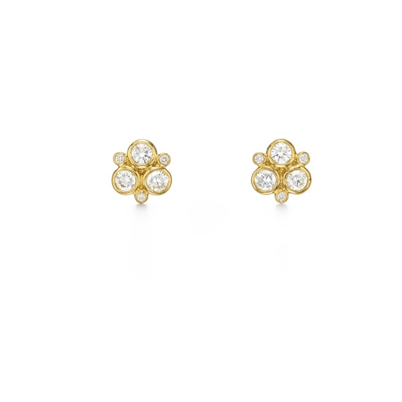 Temple St. Clair 18K Classic Diamond Trio Earring