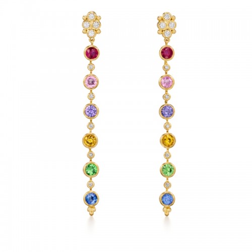 Temple St. Clair 18K Rainbow Row Drop Earrings