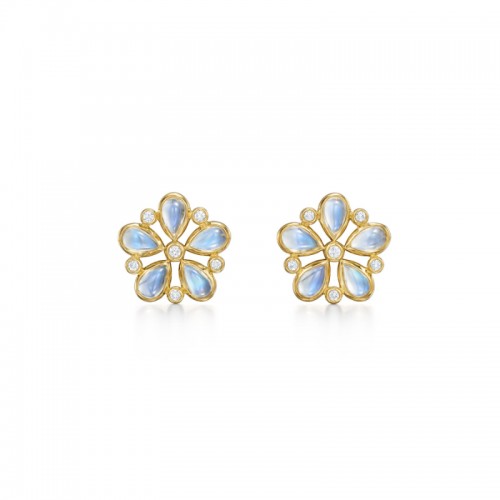 Temple St. Clair 18K Luna Flower Post Earrings