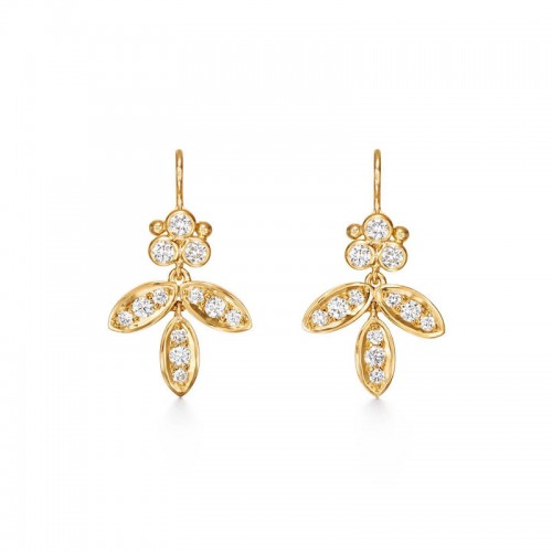 Temple St. Clair 18K Diamond Foglia Earrings