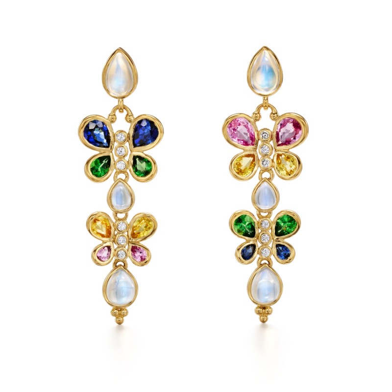 Temple St. Clair 18K Precious Flutter Earrings