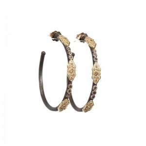 Old World 35Mm Scroll Hoop Earrings