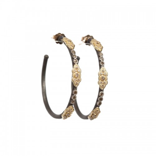 Old World 35Mm Scroll Hoop Earrings