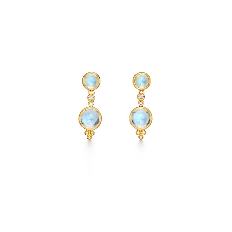 Temple St. Clair 18K Moon Drop Earrings