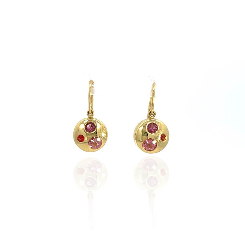 Lauren K Pink Sapphire/Ruby Bezel Set Polly Drop Earring