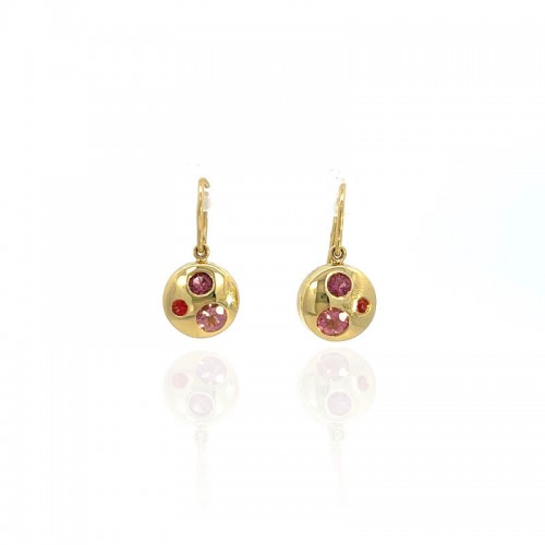 Lauren K Pink Sapphire/Ruby Bezel Set Polly Drop Earring