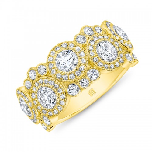 Rahaminov Yellow Gold Pave Diamond Bubble Ring
