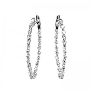 Jye's Mediium Diamond Inside Out Hoop Earrings