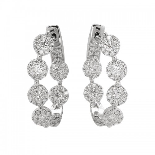Jye's Cluster Diamond Inside Out Hoop Earrings
