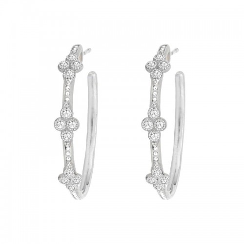 Jude Frances Silver Medium Moroccan Quad Hoop Earrings