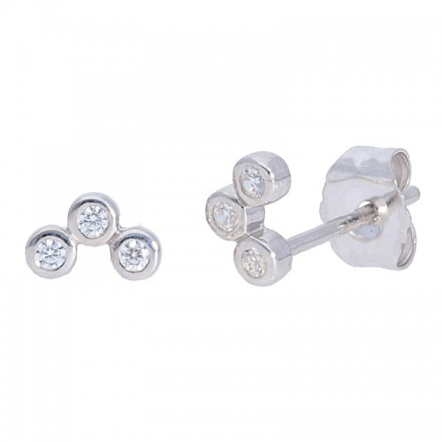 Deutsch Signature 3 Diamond Bezel Set Studs