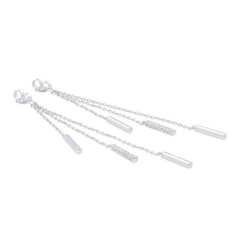 Deutsch Signature Tube Dangle Diamond Earring Backs