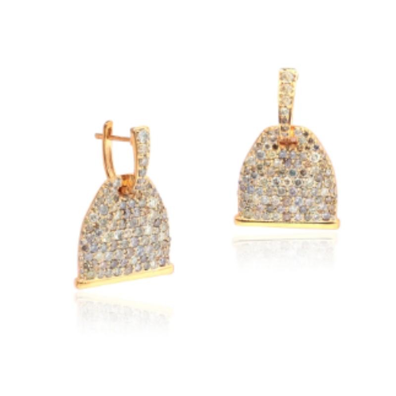 Vincent Peach Diamond Pave Stirrup Opulent Bangle