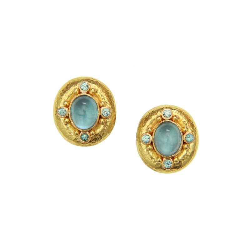 Aquamarine and Blue Zircon Earrings