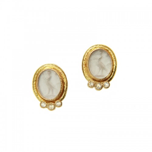 Venetian Glass Intaglio 'Surn' Earrings