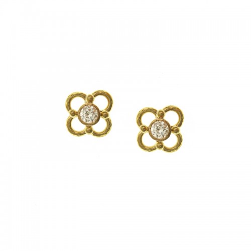 Diamond Stud Earrings with Arches