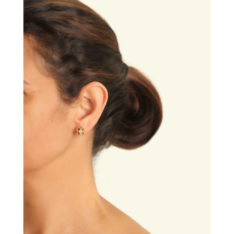 Diamond Stud Earrings with Arches